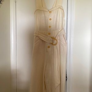 Anthropology Jumpsuit was worn once.  Like new.